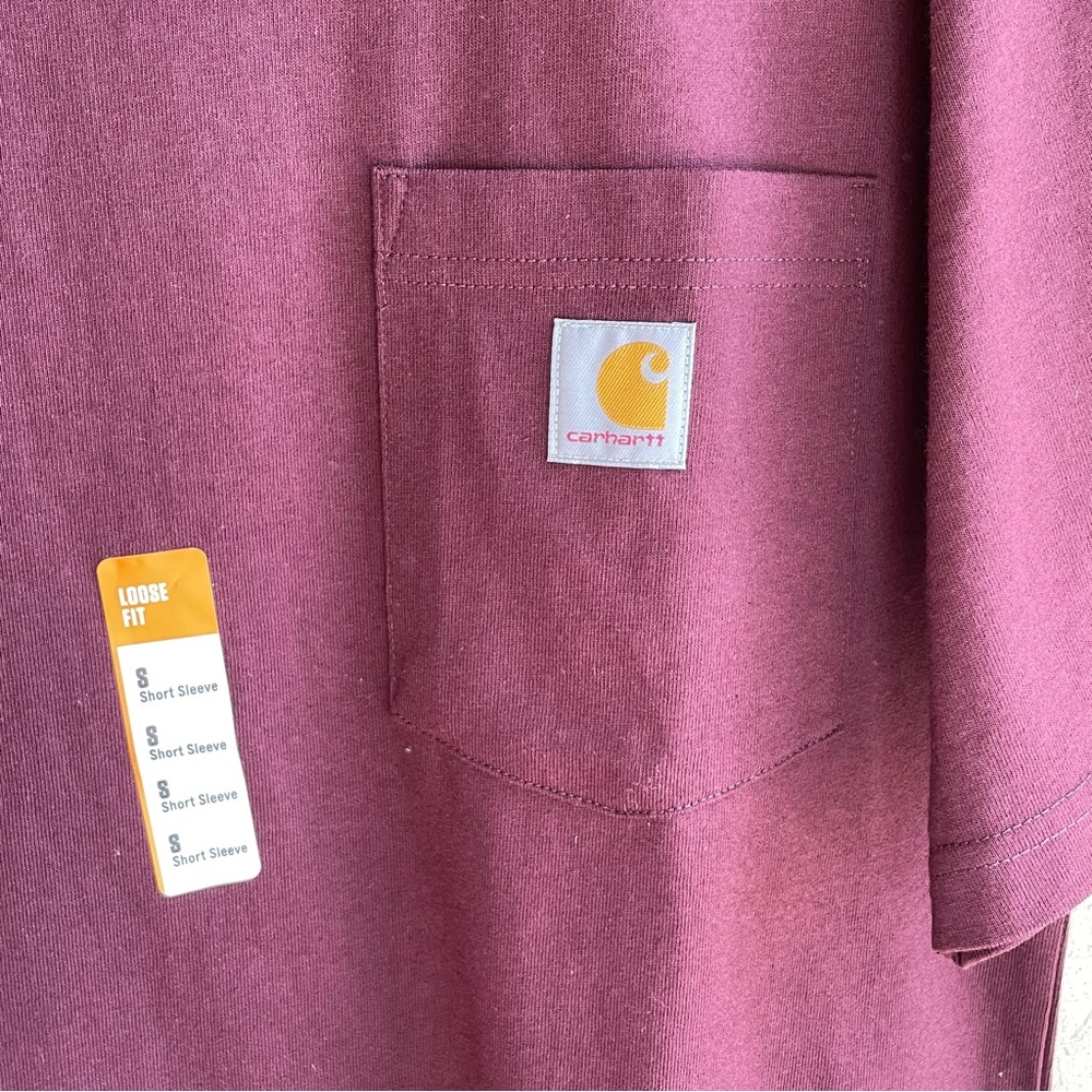 NWT! CARHARTT MEN'S LOOSE FIT
HEAVYWEIGHT LOGO POCKET WORK T-SHIRT SMALL - Picture 5 of 10
